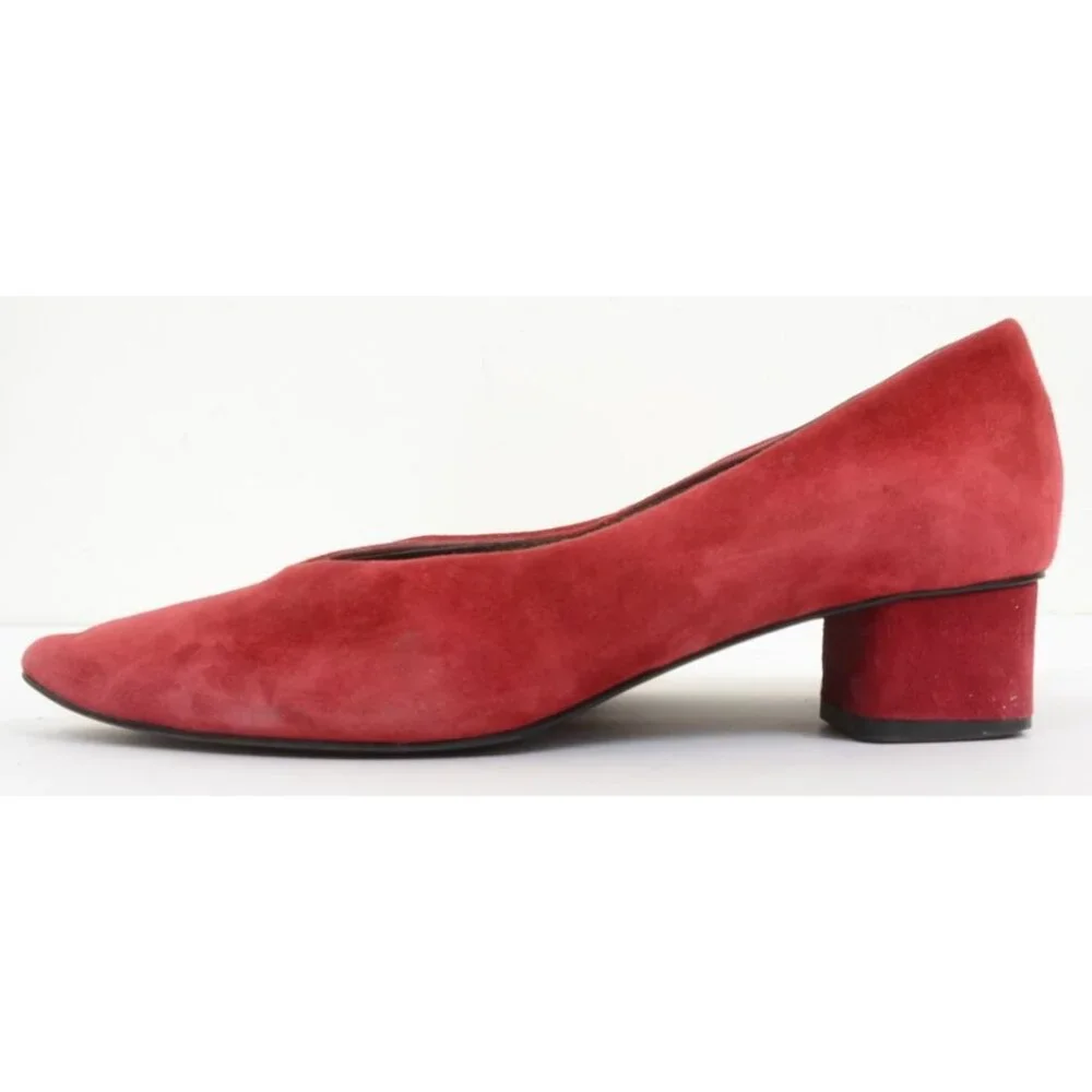 Vaneli Red Suede Leather Fabric Low Heel‎ Career Pumps Slip On Shoes Size 8B